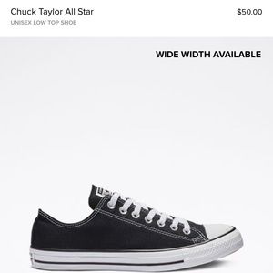 Unisex Black Low Top Converse